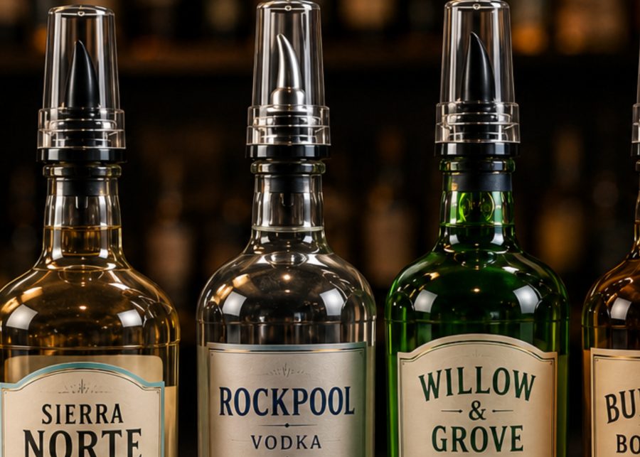 Bar Armour caps fitted to a range of standard liquor bottles